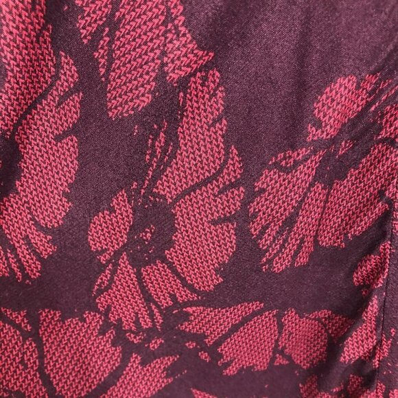 Signal Clothing maroon short sleeve midi floral winetasting Dress Danish EU 40 - Picture 10 of 14